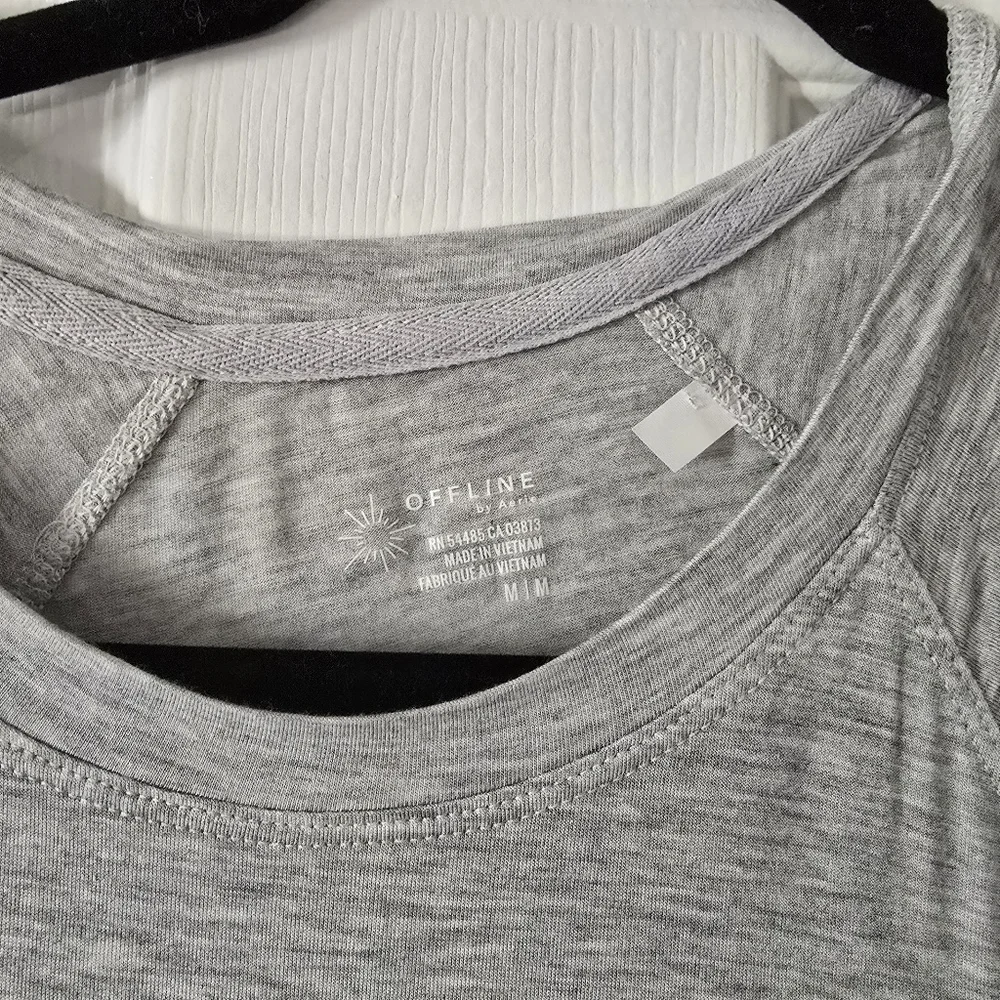 Aerie Heather Gray Long Sleeve Top With Thumb Holes - Picture 5 of 7